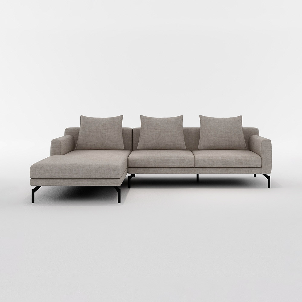 LENIS COUCH RIGHT TYPE スチール脚(ブラック) / FLANNEL SOFA(フランネルソファ) / カウチソファ / FLN10093BEG_ma.jpg