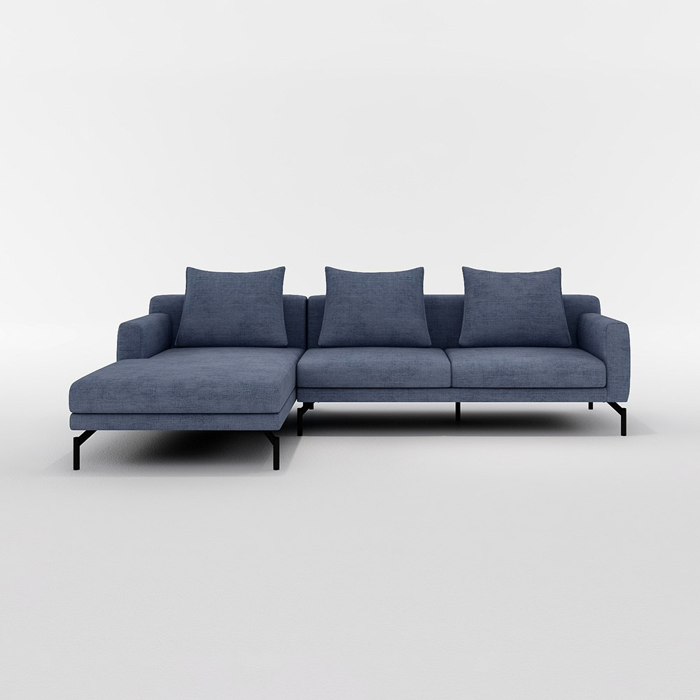 LENIS COUCH RIGHT TYPE スチール脚(ブラック) / FLANNEL SOFA(フランネルソファ) / カウチソファ / FLN10093BLU_ma.jpg