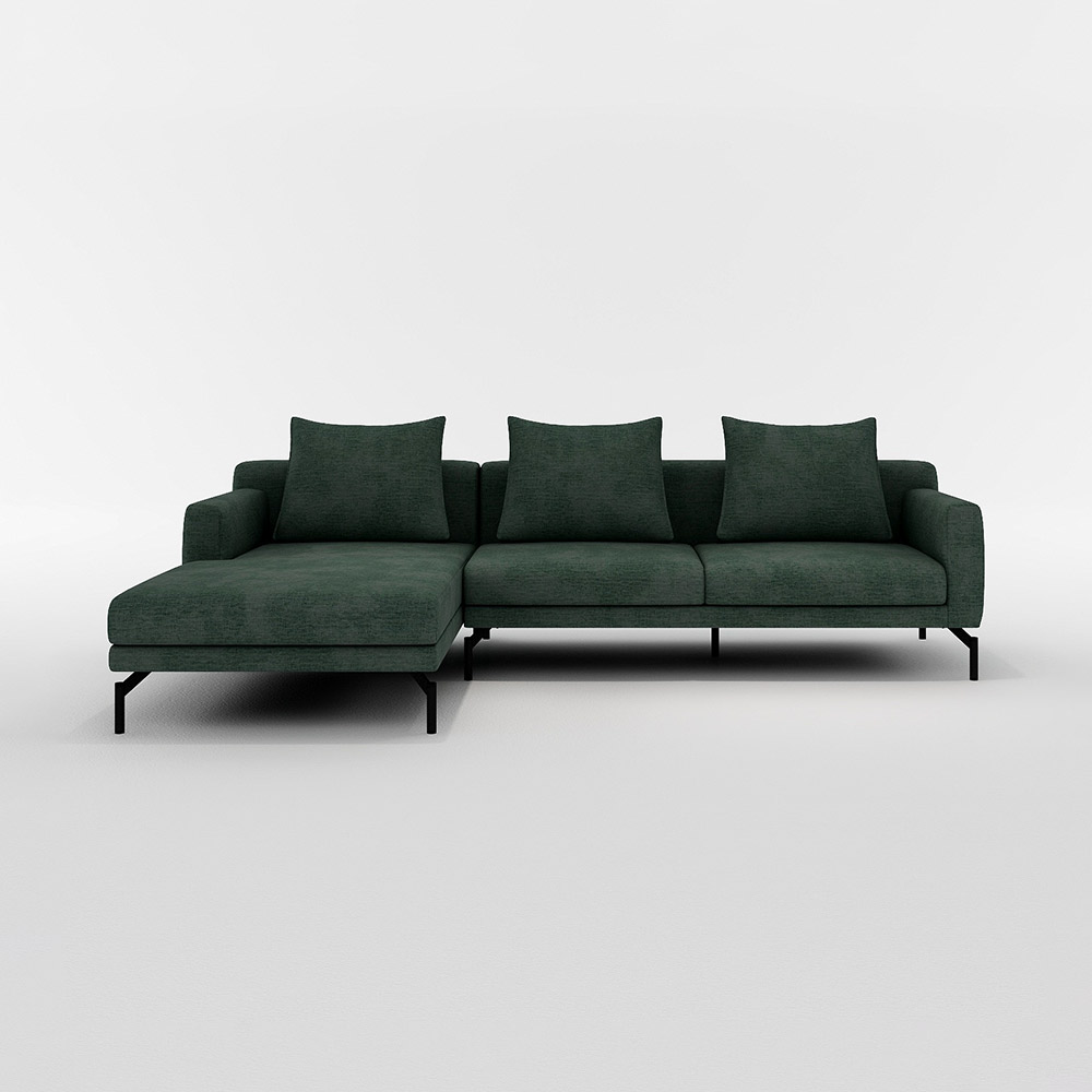 LENIS COUCH RIGHT TYPE スチール脚(ブラック) / FLANNEL SOFA(フランネルソファ) / カウチソファ / FLN10093GRN_ma.jpg
