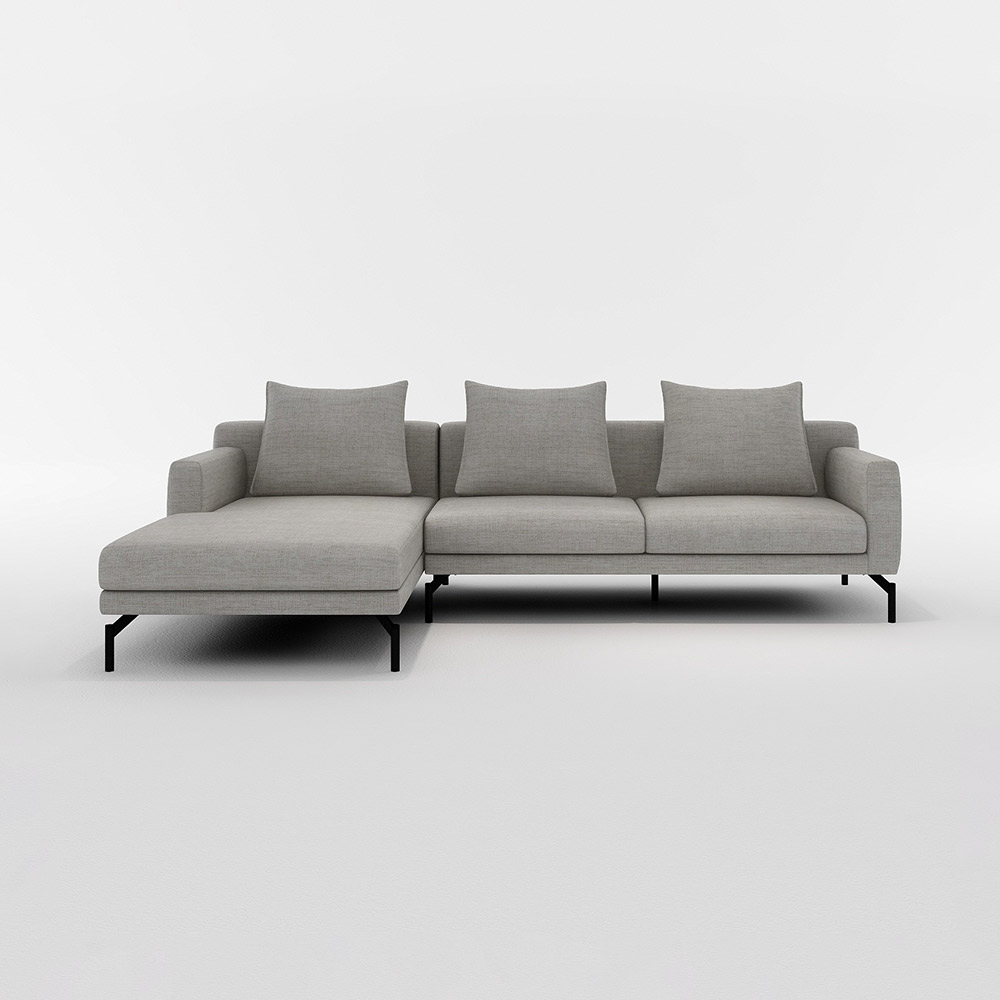 LENIS COUCH RIGHT TYPE スチール脚(ブラック) / FLANNEL SOFA(フランネルソファ) / カウチソファ / FLN10093GRY_ma.jpg