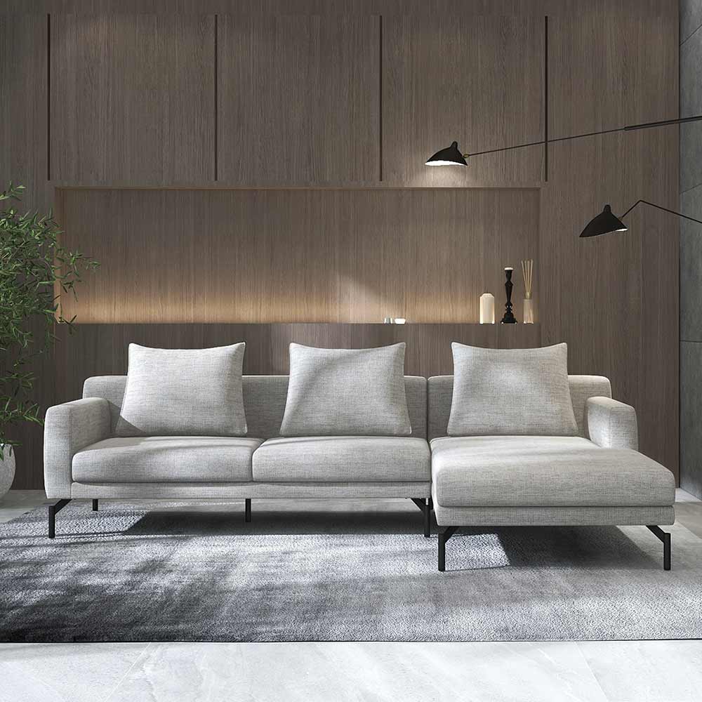 LENIS COUCH LEFT TYPE スチール脚(ブラック) / FLANNEL SOFA（フランネルソファ） / カウチソファ / FLN10094_dt_01.jpg
