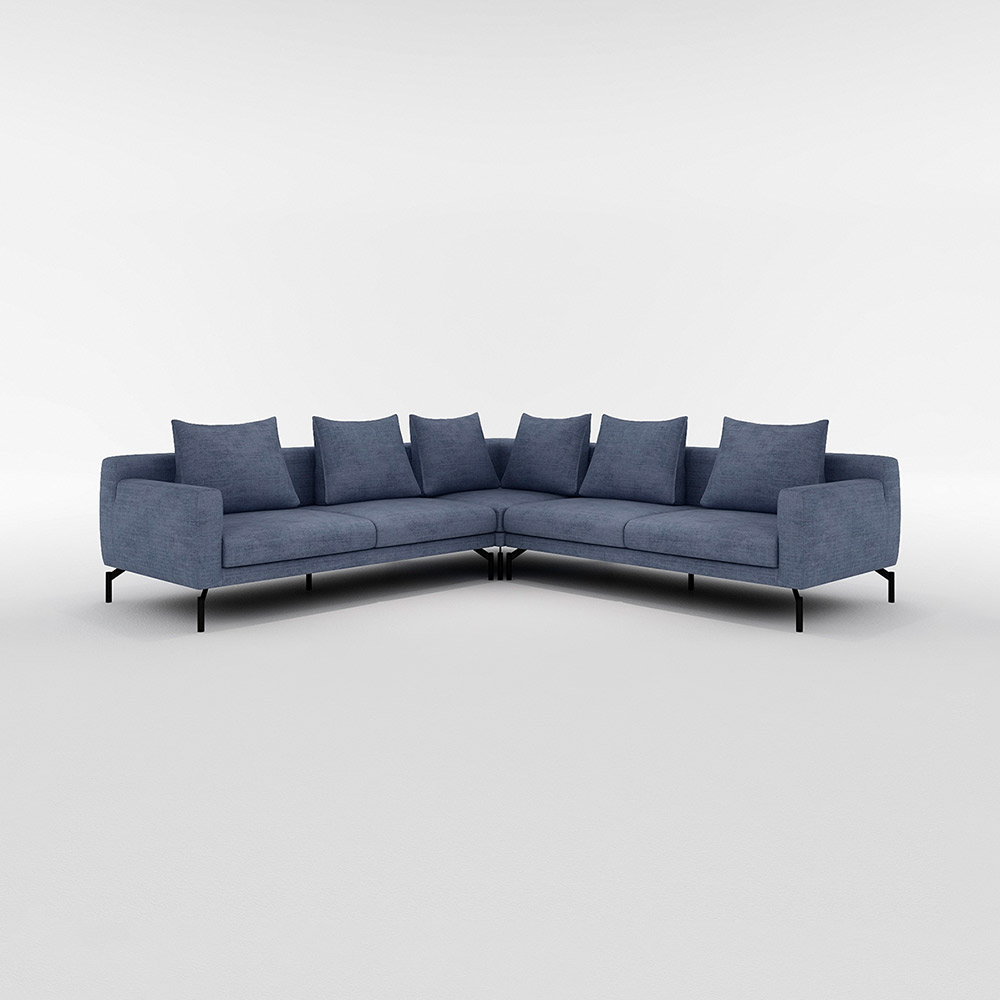 LENIS CORNER SOFA SET(2.5P Right + 2.5P left + 1P corner) サイドクッション有り / FLANNEL SOFA(フランネルソファ) / コーナーソファ / FLN10095BLU_ma.jpg