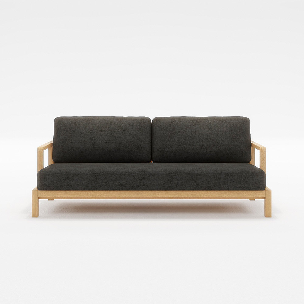 STRAND 3P SOFA 木フレーム(オーク) / FLANNEL SOFA(フランネルソファ) / 3人掛けソファ / FLN10102BLK_ma.jpg