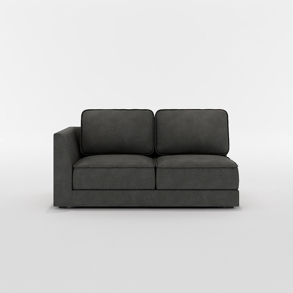 QUATT 2P SOFA ONE ARM RIGHT TYPE プラスチック脚 / FLANNEL SOFA(フランネルソファ) / 2人掛けソファ / FLN10108BLK_ma.jpg