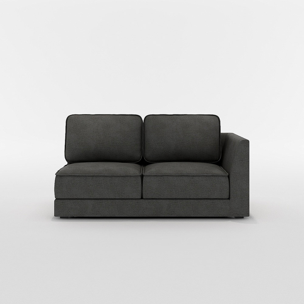 QUATT 2P SOFA ONE ARM LEFT TYPE プラスチック脚 / FLANNEL SOFA(フランネルソファ) / 2人掛けソファ / FLN10109BLK_ma.jpg