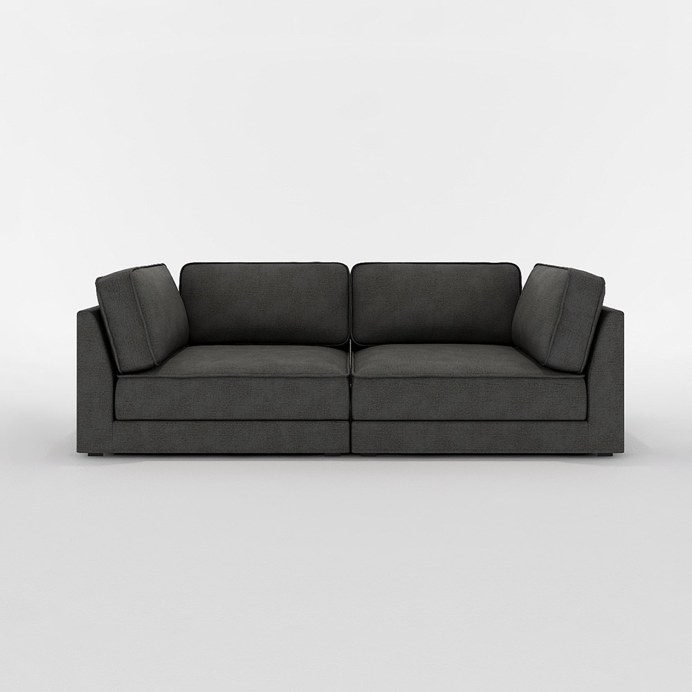 QUATT CORNER SOFA SET(1P corner large ×2) / FLANNEL SOFA(フランネルソファ) / 3人掛けソファ / FLN10115BLK_ma.jpg