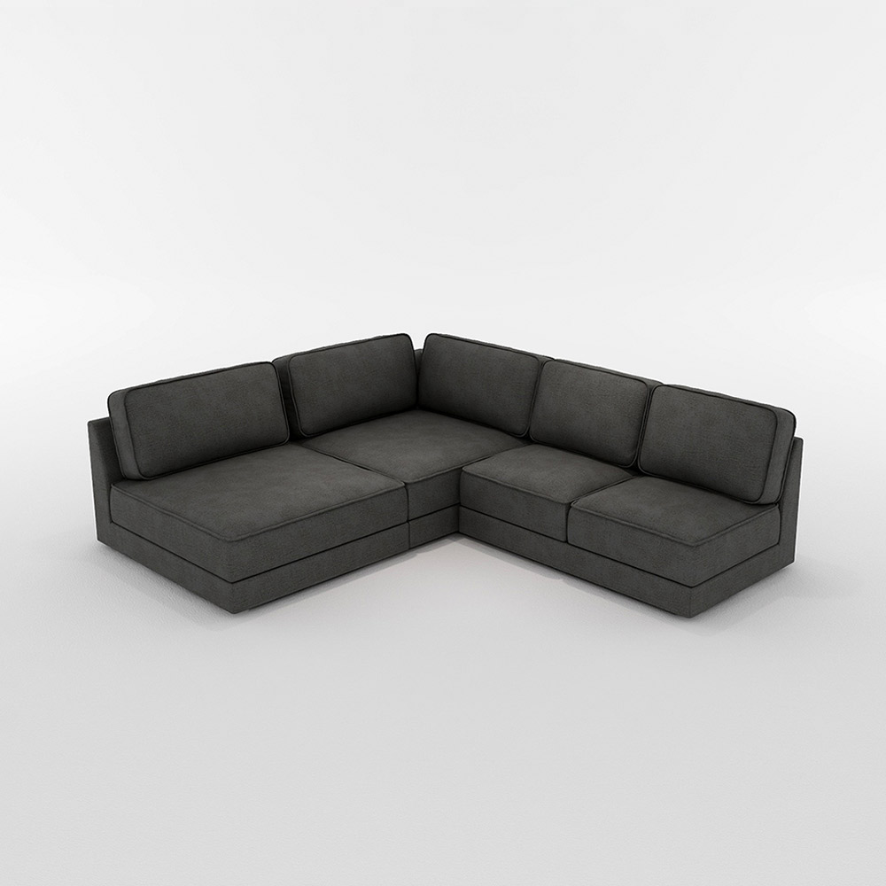 QUATT CORNER SOFA SET(1P large + 1P corner large + 2P) / FLANNEL SOFA(フランネルソファ) / コーナーソファ / FLN10116BLK_ma.jpg