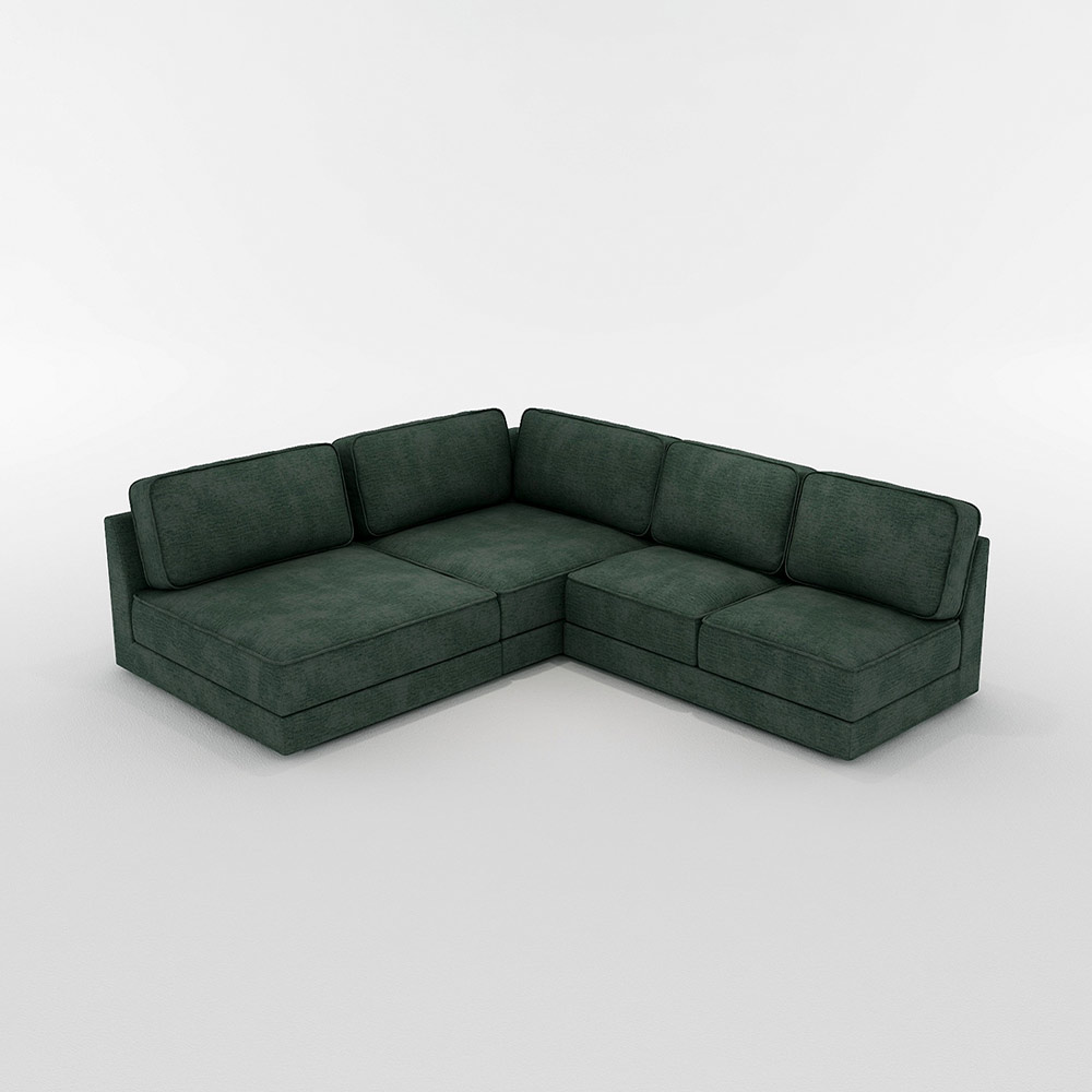 QUATT CORNER SOFA SET(1P large + 1P corner large + 2P) / FLANNEL SOFA(フランネルソファ) / コーナーソファ / FLN10116GRN_ma.jpg