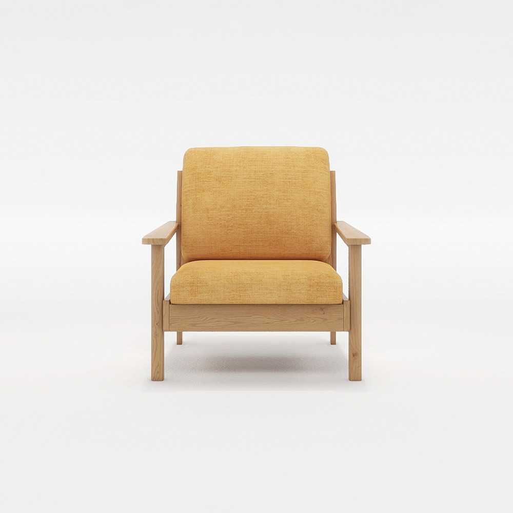 MOLEED 1P SOFA 木フレーム(ナチュラル) / FLANNEL SOFA(フランネルソファ) / 1人掛けソファ / FLN10117YEL_ma.jpg