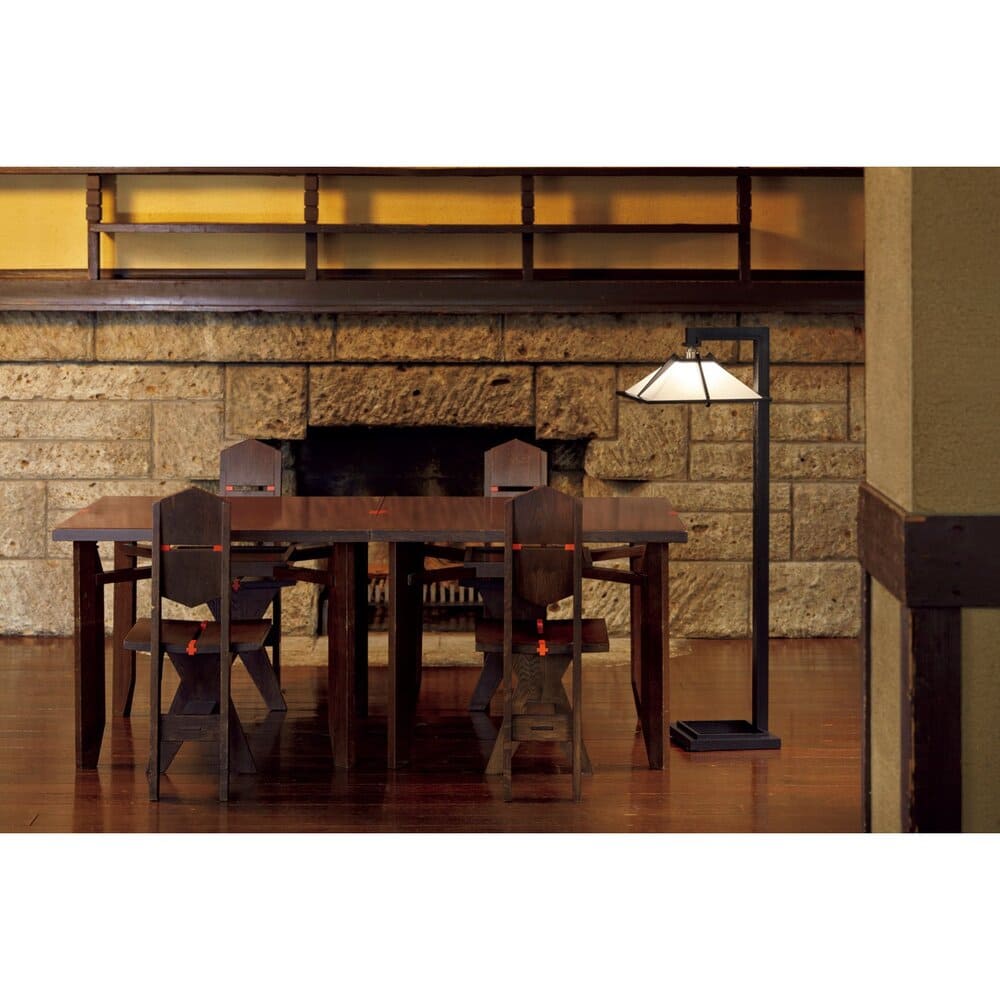 TALIESIN 1 FLOOR ウォルナット 322S7564_H1245 / Frank Lloyd Wright (YAMAGIWA)（フランクロイドライト (ヤマギワ)） / スタンドライト・フロアライト・フロアスタンド / FLW10054_dt_01.jpg