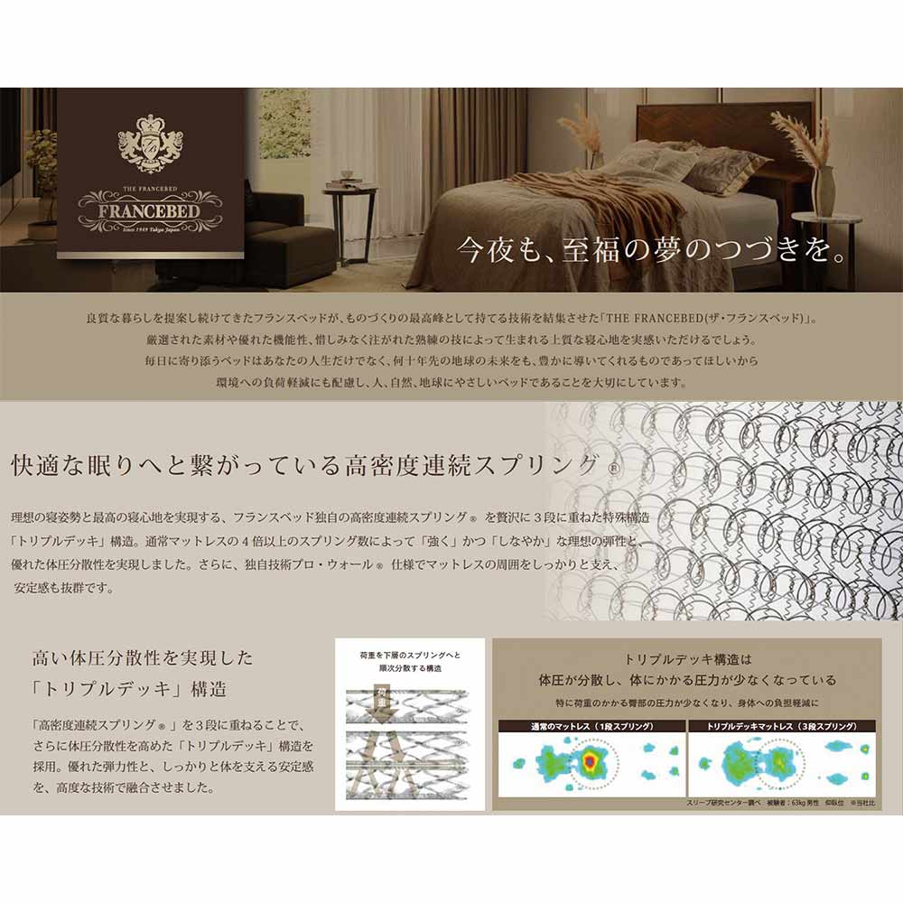 FRANCEBED ザ・フランスベッド TD-ラメール マットレス+スプリングボトムセット シングル / FRANCEBED（フランスベッド） / シングルマットレス / FRB10119_dt_02.jpg