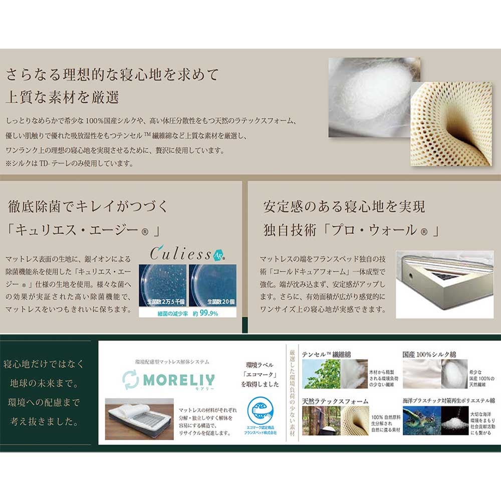 FRANCEBED ザ・フランスベッド TD-ラメール マットレス+スプリングボトムセット シングル / FRANCEBED（フランスベッド） / シングルマットレス / FRB10119_dt_03.jpg