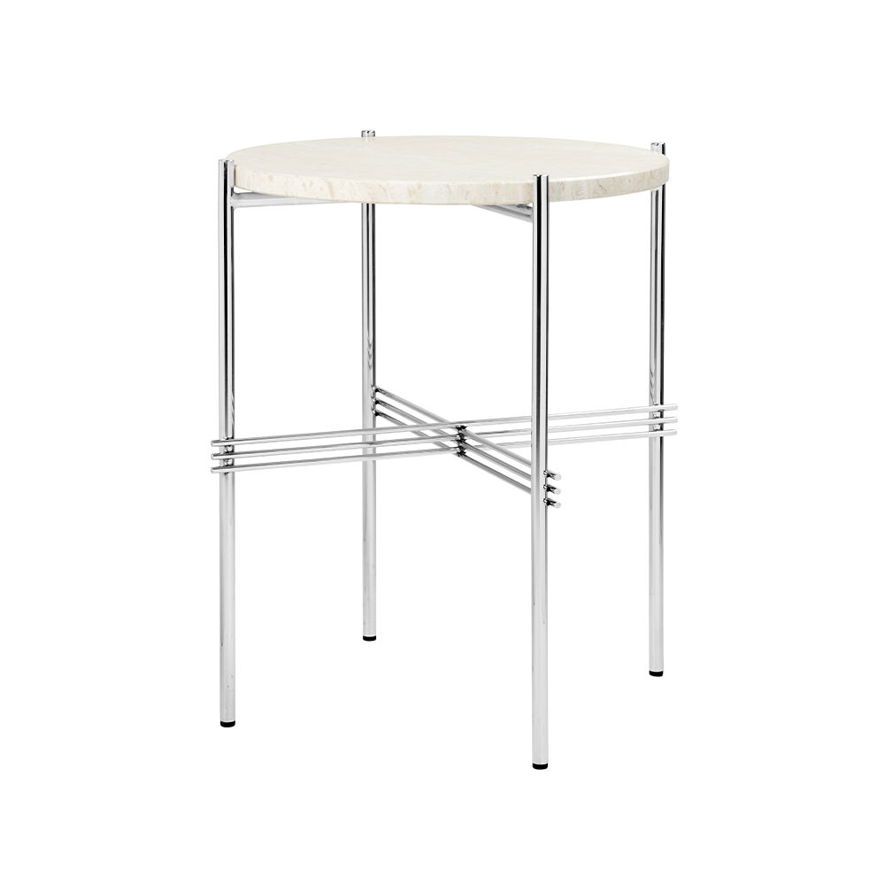 GUBI TS Side Table - Round,  φ400mm,  Polished Steel Base / GUBI（グビ） / サイドテーブル・ナイトテーブル / GUB10095BEG_ma.jpg