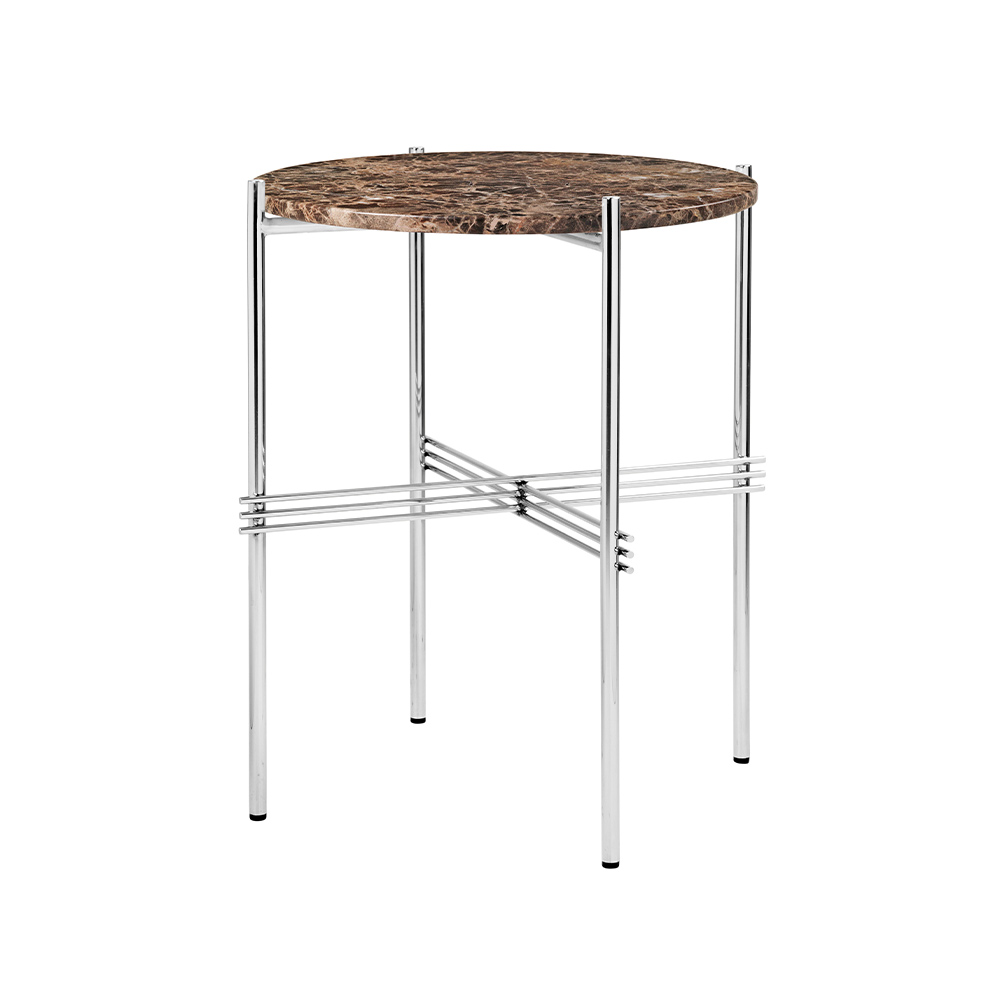 GUBI TS Side Table - Round,  φ400mm,  Polished Steel Base / GUBI（グビ） / サイドテーブル・ナイトテーブル / GUB10095DBR_ma.jpg