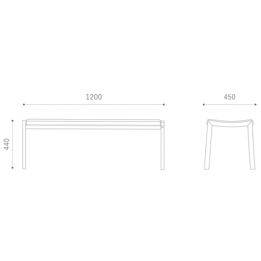 TOPO Bench W1200 NA-R Twill HIRATA CHAIR COLLECTION / HIRATA CHAIR COLLECTION（ヒラタ チェア コレクション） / ベンチ・ダイニングベンチ / HCC10004_dt_02.jpg