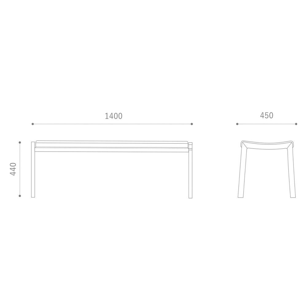 TOPO Bench W1400 MBR Merit HIRATA CHAIR COLLECTION / HIRATA CHAIR COLLECTION（ヒラタ チェア コレクション） / ベンチ・ダイニングベンチ / HCC10021_dt_04.jpg