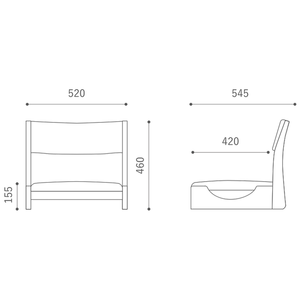 SUZU Tatami Chair High NWH Mode HIRATA CHAIR COLLECTION / HIRATA CHAIR COLLECTION（ヒラタ チェア コレクション） / 座椅子・ローチェア / HCC10071_dt_02.jpg