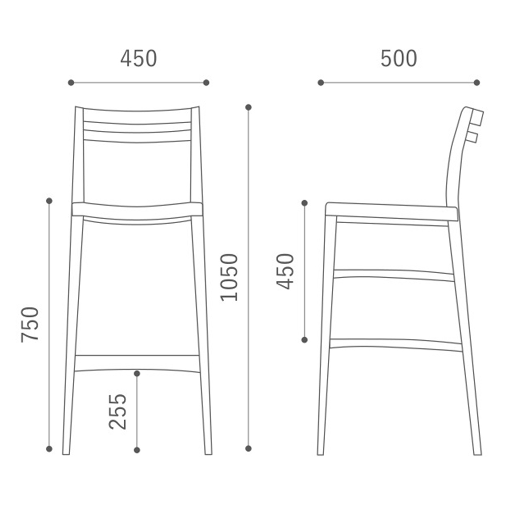 FIKA Bar Chair H750 NWH Twill HIRATA CHAIR COLLECTION / HIRATA CHAIR COLLECTION（ヒラタ チェア コレクション） / カウンターチェア・バーチェア / HCC10328_dt_06.jpg