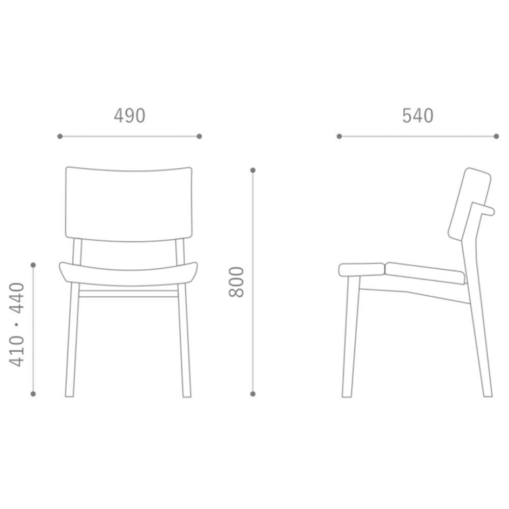 TOPO Side Chair NWH Baron HIRATA CHAIR COLLECTION / HIRATA CHAIR COLLECTION（ヒラタ チェア コレクション） / ダイニングチェア / HCC10426_dt_01.jpg