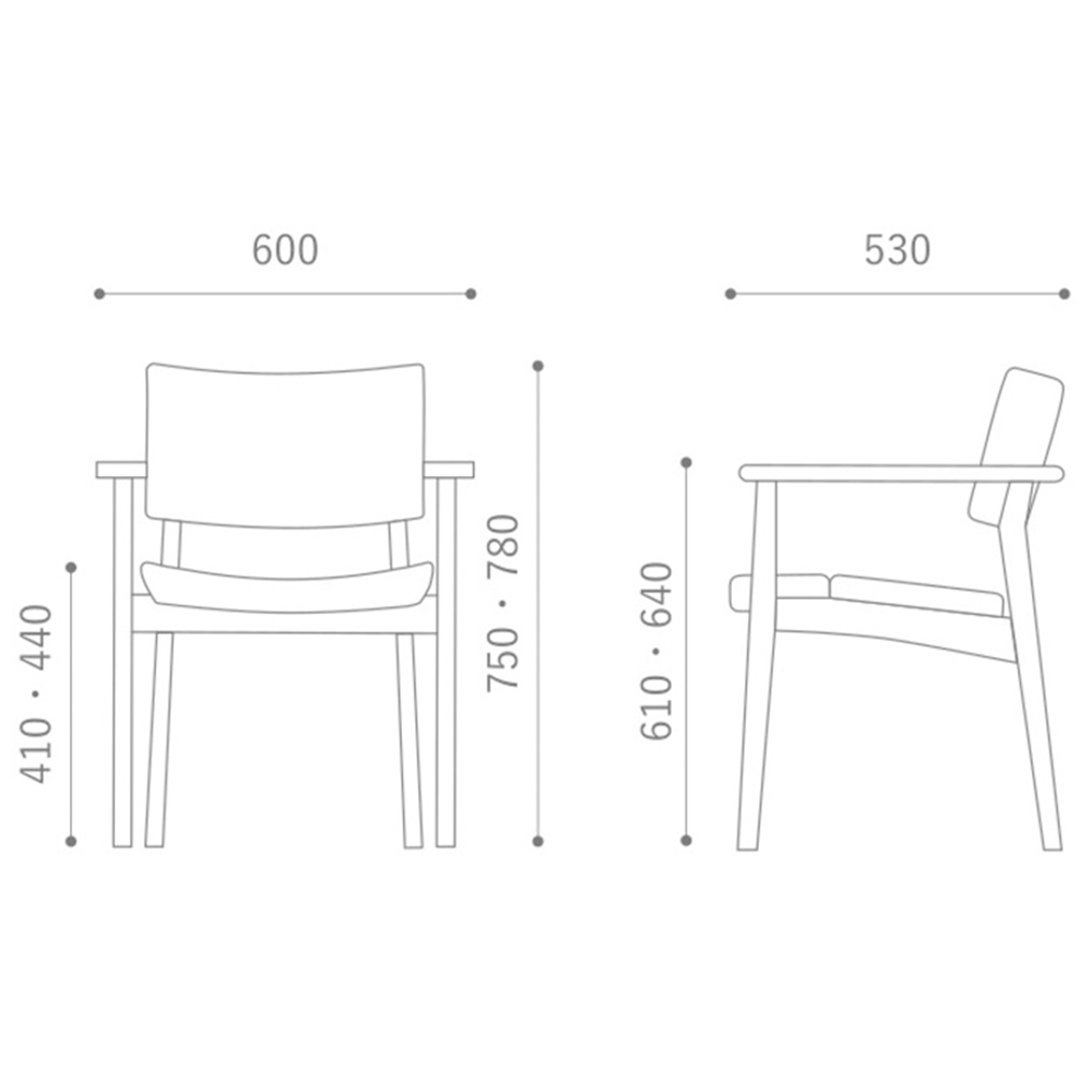 TOPO Arm Chair NA-R Baron HIRATA CHAIR COLLECTION / HIRATA CHAIR COLLECTION（ヒラタ チェア コレクション） / ダイニングチェア / HCC10437_dt_05.jpg