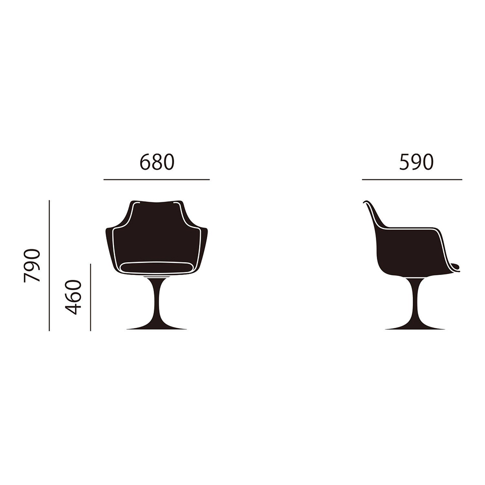 Saarinen Collection Tulip Arm Chair base-Black / Knoll（ノル） / ダイニングチェア / KNL10029_dt_13.jpg