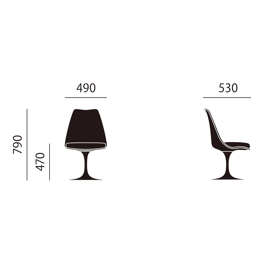 Saarinen Collection Tulip Armless Chair base-Black / Knoll（ノル） / ダイニングチェア / KNL10031_dt_17.jpg