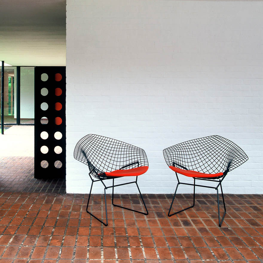 Bertoia Collection Diamond Arm Chair シートパッド付 ホワイト / Knoll（ノル） / ラウンジチェア / KNL10037_dt_11.jpg