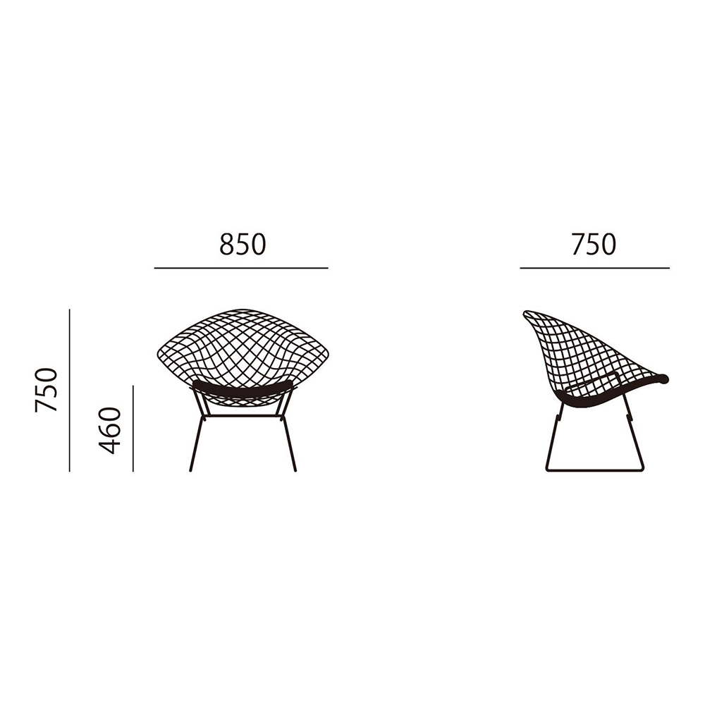 Bertoia Collection Diamond Arm Chair シートパッド付 ホワイト / Knoll（ノル） / ラウンジチェア / KNL10037_dt_13.jpg
