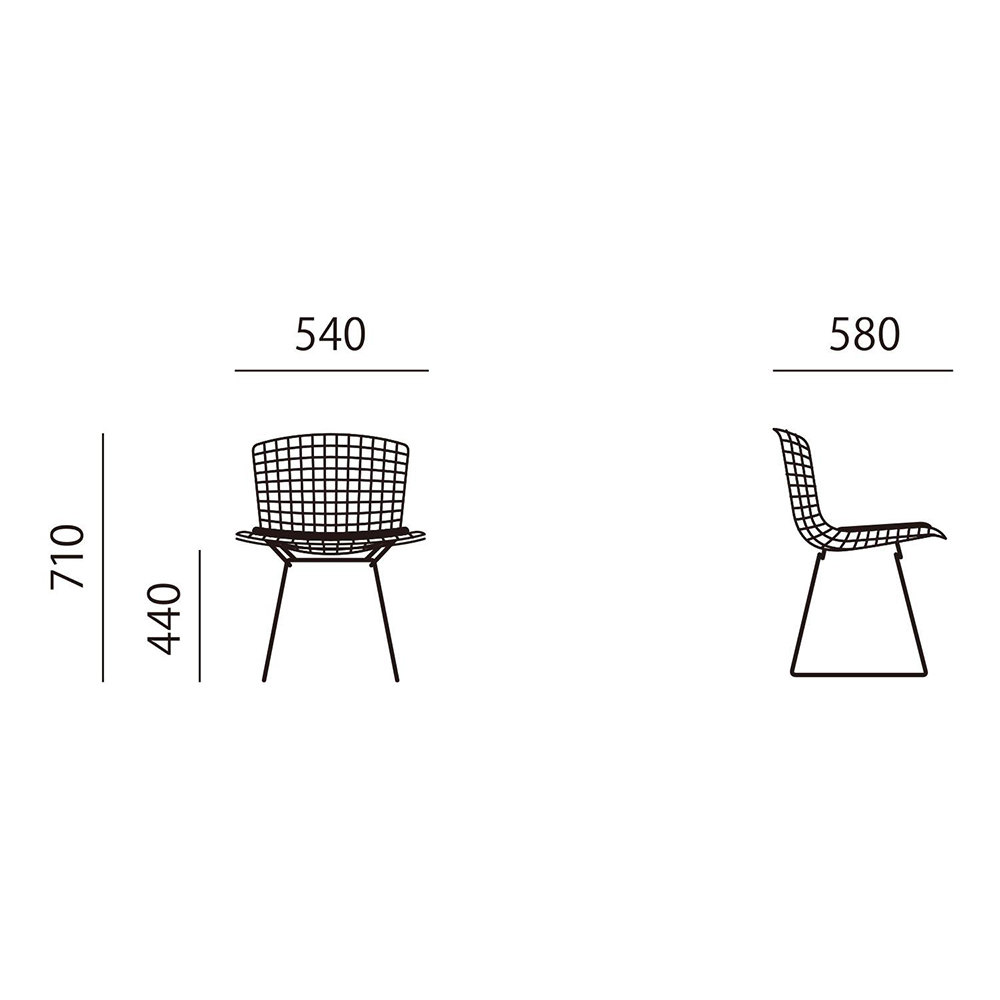 Bertoia Collection Side Chair シートパッド付 ホワイト / Knoll（ノル） / ダイニングチェア / KNL10049_dt_14.jpg