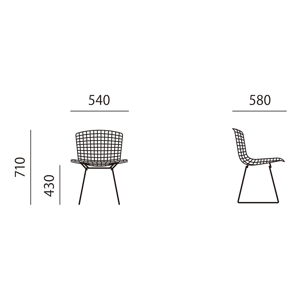 Bertoia Collection Side Chair シートパッドなし ブラック / Knoll（ノル） / ダイニングチェア / KNL10051_dt_10.jpg
