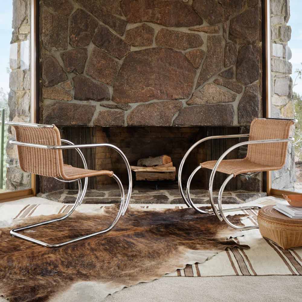 Mies van der Rohe Collection MR Chair with Arms  クローム 籐張り / Knoll（ノル） / ダイニングチェア / KNL10061_dt_06.jpg