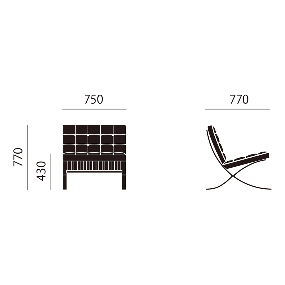 Knoll Mies van der Rohe Collection Barcelona Chair - Relax Knoll Mies van der Rohe Collection Barcelona Chair - Relax