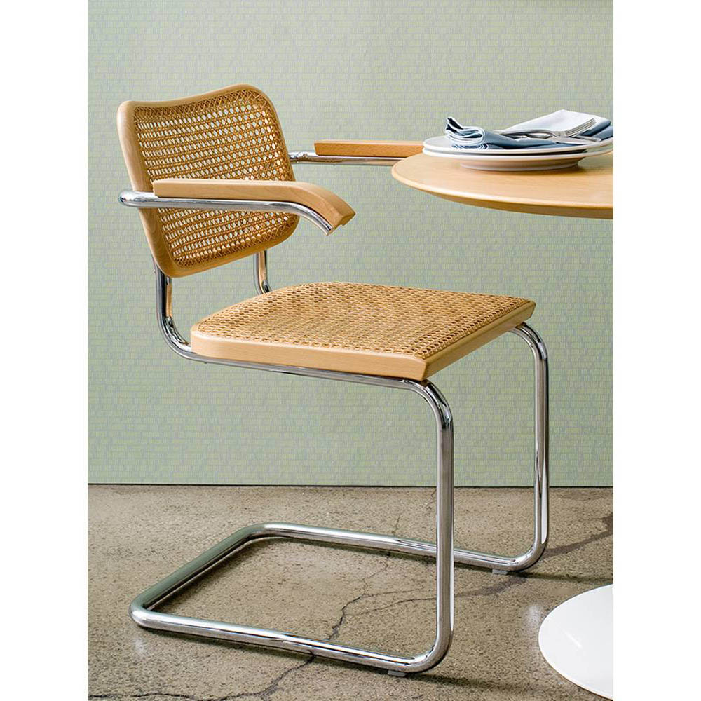 Breuer Collection Cesca Armless Chair クローム 籐機械張り-ブラックビーチ / Knoll（ノル） / ダイニングチェア / KNL10072_dt_03.jpg