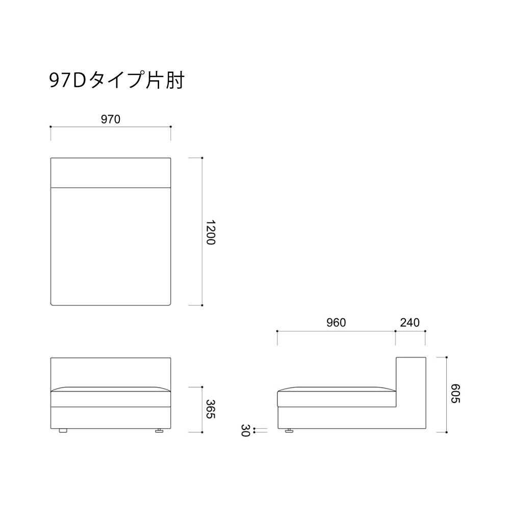 SHINONOME 217ショートカウチ (左) / KOKOROISHI（ココロイシ） / カウチソファ / KRI10046_dt_08.jpg