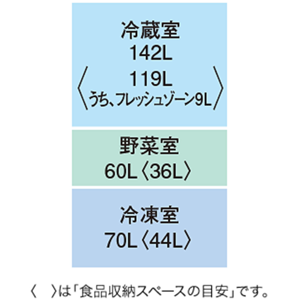 MITSUBISHI 272L 3ドア冷蔵庫 MR-CX27K (右開き) / MITSUBISHI（ミツビシ） / 冷蔵庫・冷凍庫 / MTB10087_dt_12.jpg