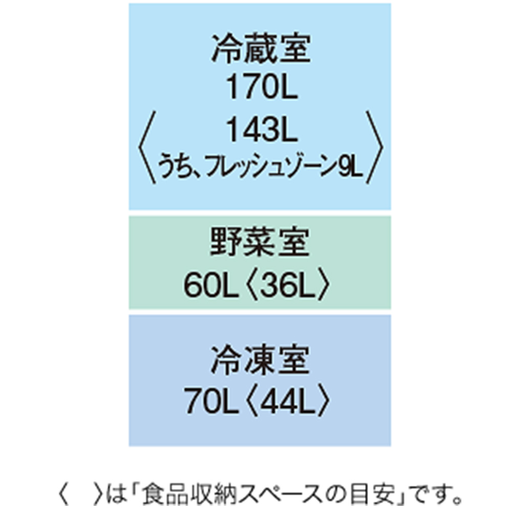MITSUBISHI 300L 3ドア冷蔵庫 MR-CX30K (右開き) / MITSUBISHI（ミツビシ） / 冷蔵庫・冷凍庫 / MTB10088_dt_12.jpg