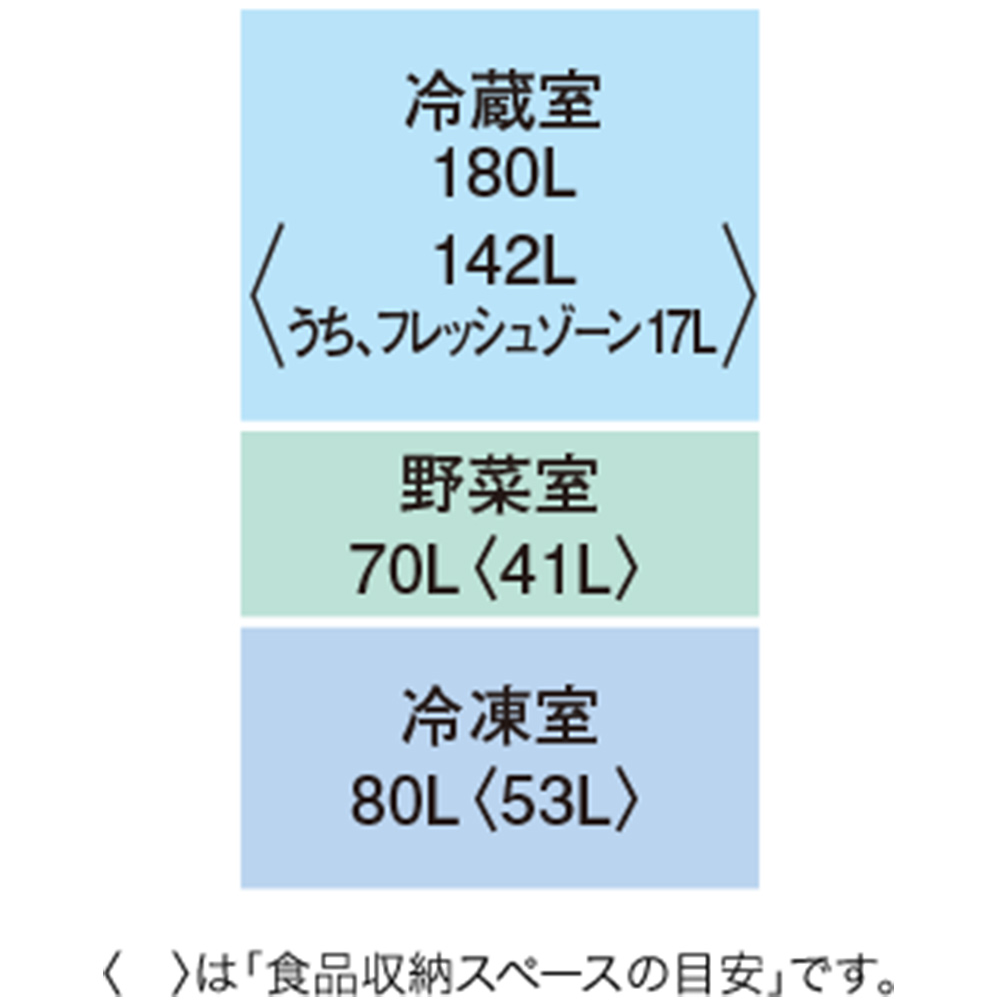 MITSUBISHI MITSUBISHI 330L 3ドア冷蔵庫 MR-CX33K (右開き MITSUBISHI MITSUBISHI 330L 3ドア冷蔵庫 MR-CX33K (右開き