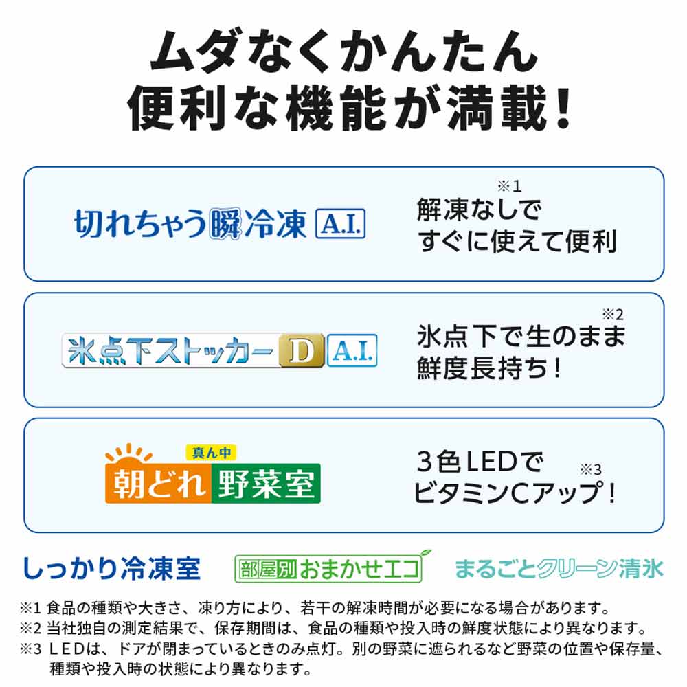 MITSUBISHI 451L 5ドア冷蔵庫 野菜室真ん中タイプ MR-MD45M (右開き) / MITSUBISHI（ミツビシ） / 冷蔵庫・冷凍庫 / MTB10098_dt_06.jpg