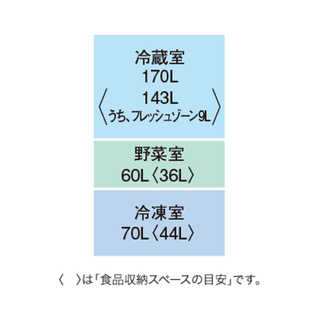 MITSUBISHI 300L 3ドア冷蔵庫 野菜室真ん中タイプ MR-CX30M (右開き) / MITSUBISHI（ミツビシ） / 冷蔵庫・冷凍庫 / MTB10124_dt_03.jpg