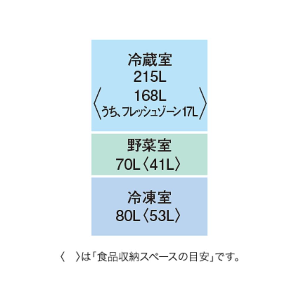 MITSUBISHI 365L 3ドア冷蔵庫 野菜室真ん中タイプ MR-CX37M (右開き) / MITSUBISHI（ミツビシ） / 冷蔵庫・冷凍庫 / MTB10126_dt_03.jpg