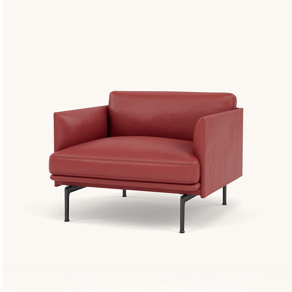 OUTLINE CHAIR BLACK BASE / muuto（ムート） / 1人掛けソファ / MUT10267RED_ma.jpg