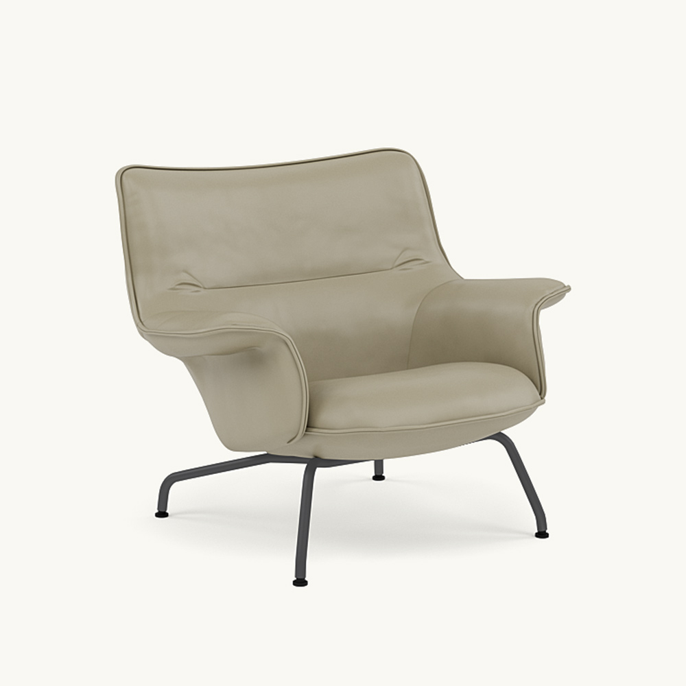 DOZE LOUNGE CHAIR LOW BACK Leather/TUBE BASE Anthracite Black / muuto（ムート） / ラウンジチェア / MUT10286DBR_ma.jpg