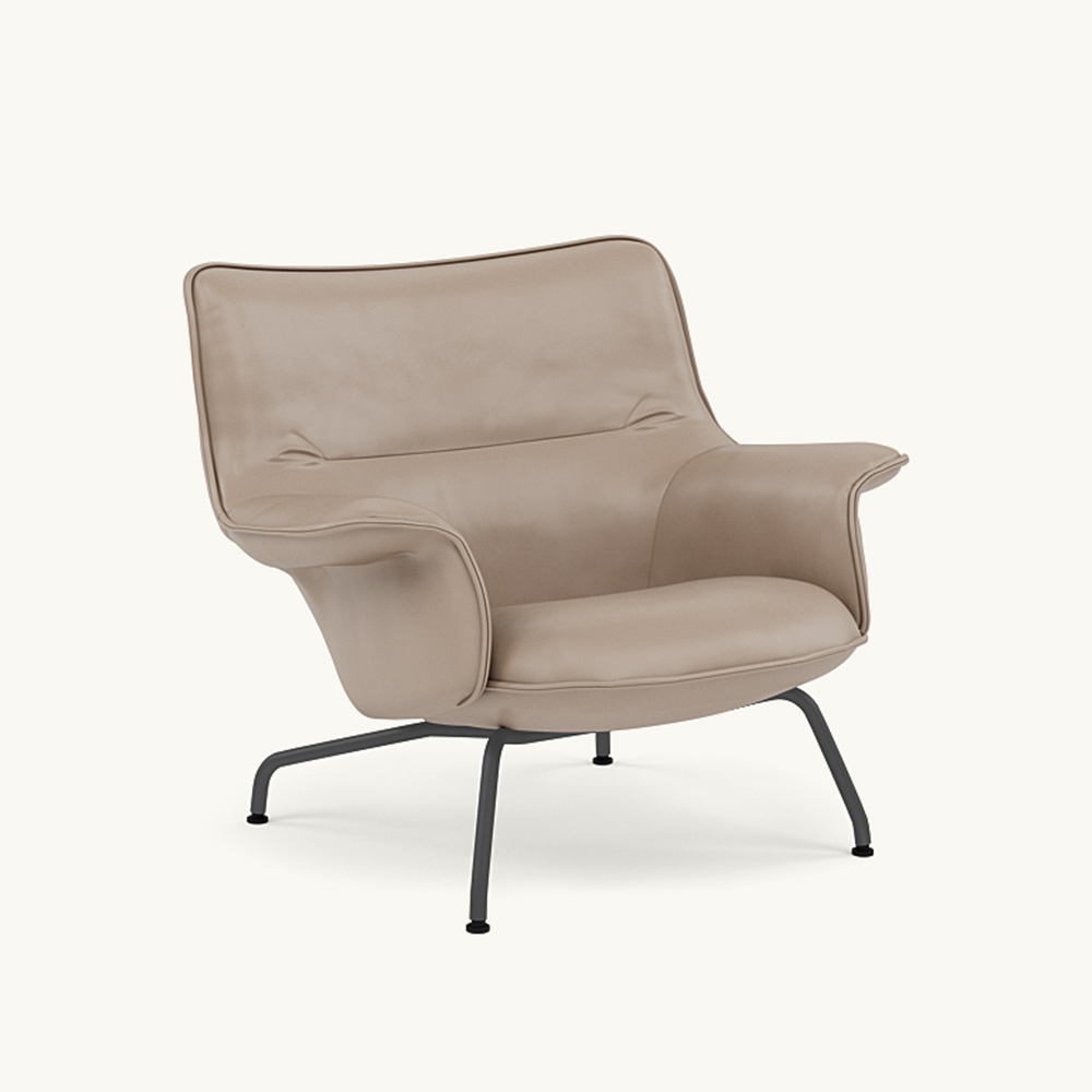 DOZE LOUNGE CHAIR LOW BACK Leather/TUBE BASE Anthracite Black / muuto（ムート） / ラウンジチェア / MUT10286LBR_ma.jpg