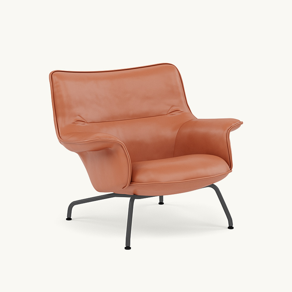 DOZE LOUNGE CHAIR LOW BACK Leather/TUBE BASE Anthracite Black / muuto（ムート） / ラウンジチェア / MUT10286ORN_ma.jpg