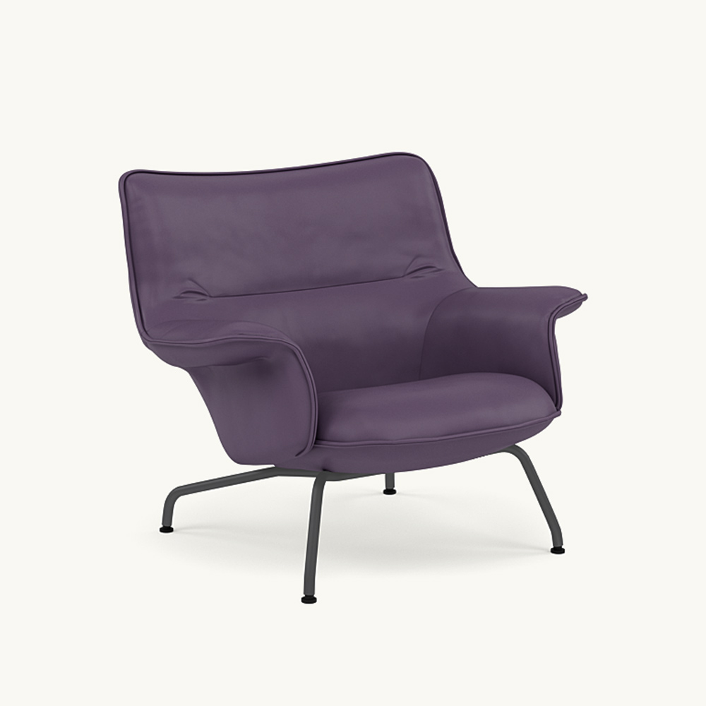 DOZE LOUNGE CHAIR LOW BACK Leather/TUBE BASE Anthracite Black / muuto（ムート） / ラウンジチェア / MUT10286PPL_ma.jpg