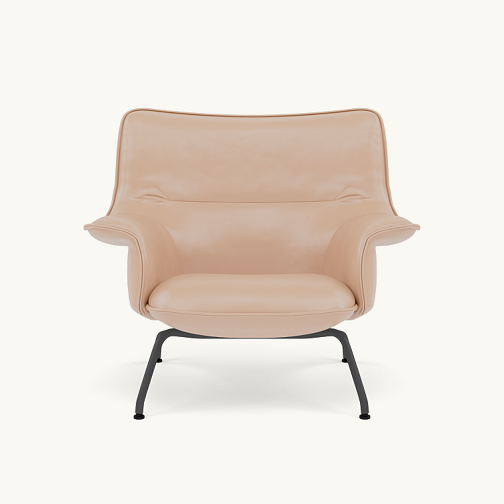 DOZE LOUNGE CHAIR LOW BACK Leather/TUBE BASE Anthracite Black / muuto（ムート） / ラウンジチェア / MUT10286_dt_01.jpg