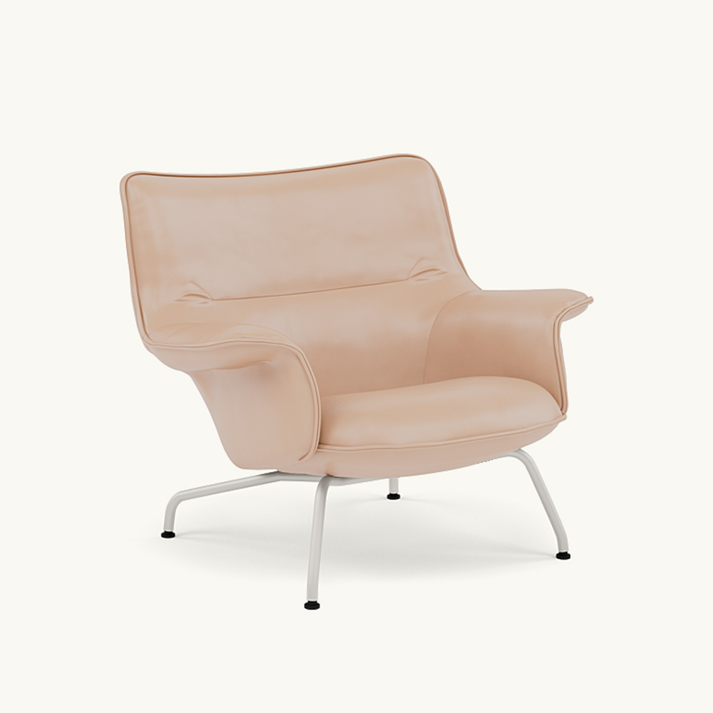 DOZE LOUNGE CHAIR LOW BACK Leather/TUBE BASE Grey / muuto（ムート） / ラウンジチェア / MUT10287BEG_ma.jpg