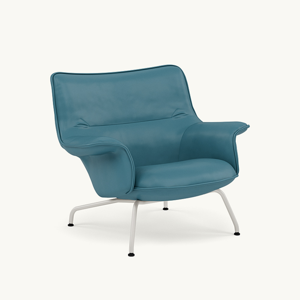DOZE LOUNGE CHAIR LOW BACK Leather/TUBE BASE Grey / muuto（ムート） / ラウンジチェア / MUT10287BLU_ma.jpg