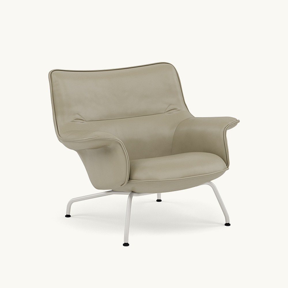 DOZE LOUNGE CHAIR LOW BACK Leather/TUBE BASE Grey / muuto（ムート） / ラウンジチェア / MUT10287DBR_ma.jpg