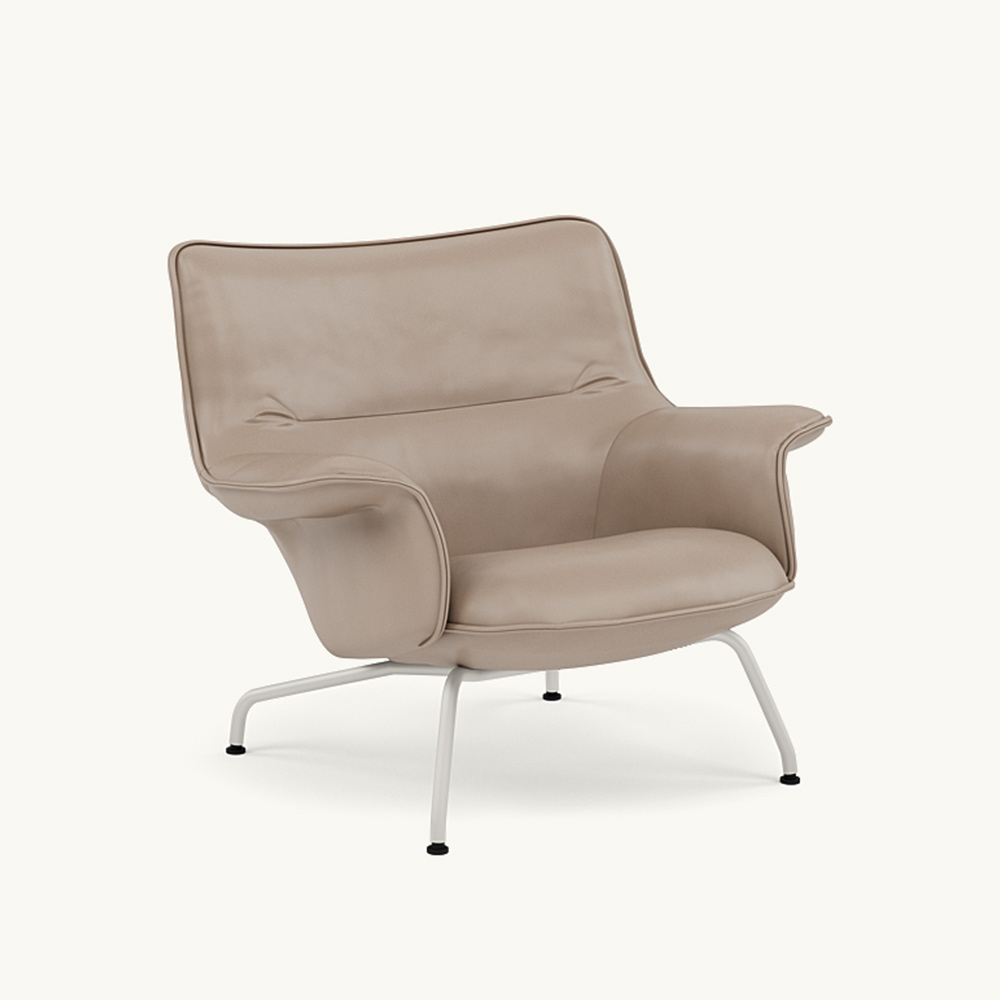 DOZE LOUNGE CHAIR LOW BACK Leather/TUBE BASE Grey / muuto（ムート） / ラウンジチェア / MUT10287LBR_ma.jpg